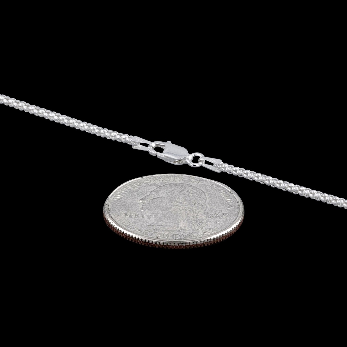 Sterling Silver Popcorn Chain 1.3mm Solid 925 Italy New Necklace