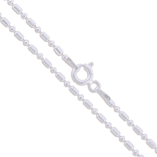 Sterling Silver Italian Ball Bead Chain 1.5mm 925 Italy New Dog Tag Necklace