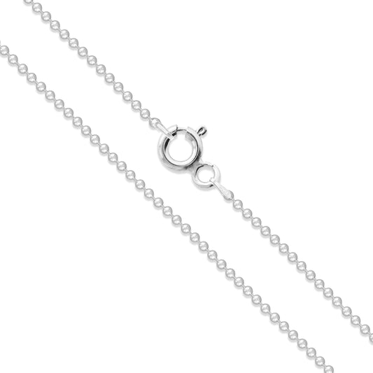 Sterling Silver Italian Ball Bead Chain 1mm 925 Italy New Dog Tag Necklace