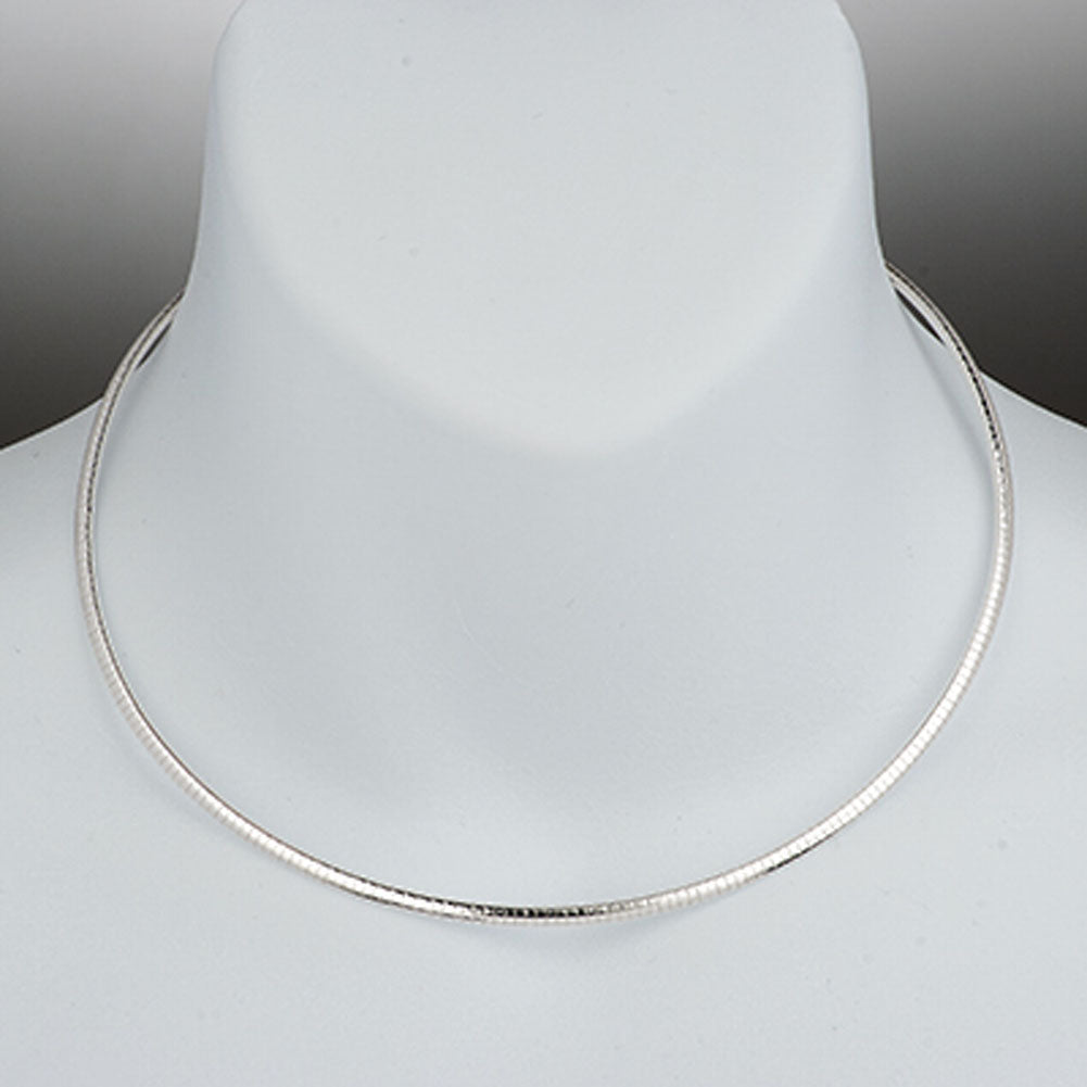 Sterling Silver Omega Chain 3mm Solid 925 Italy New Necklace