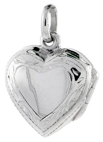Sterling Silver 16mm Heart in Heart Locket TL48