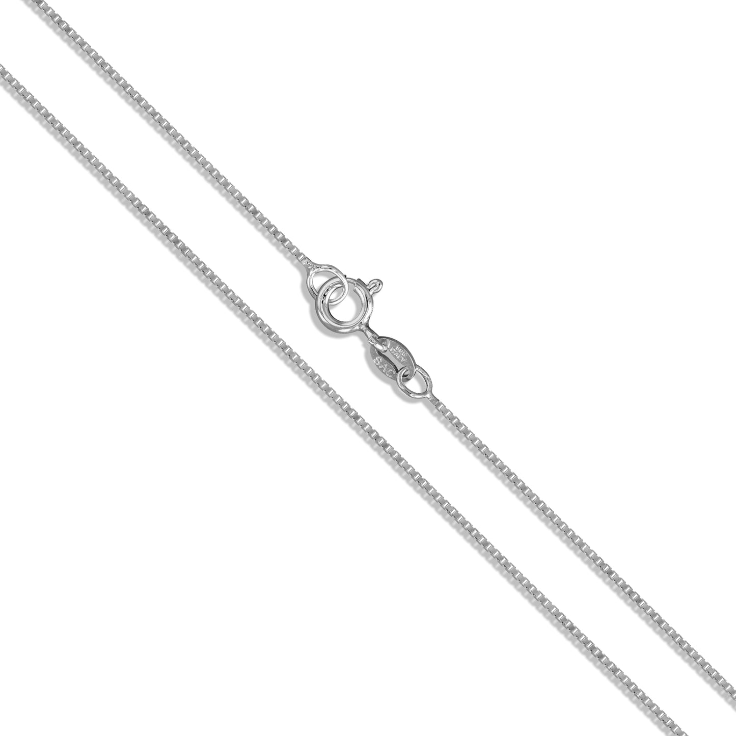 Sterling Silver Rhodium Plated Box Chain 0.9mm Solid 925 Italy New Necklace