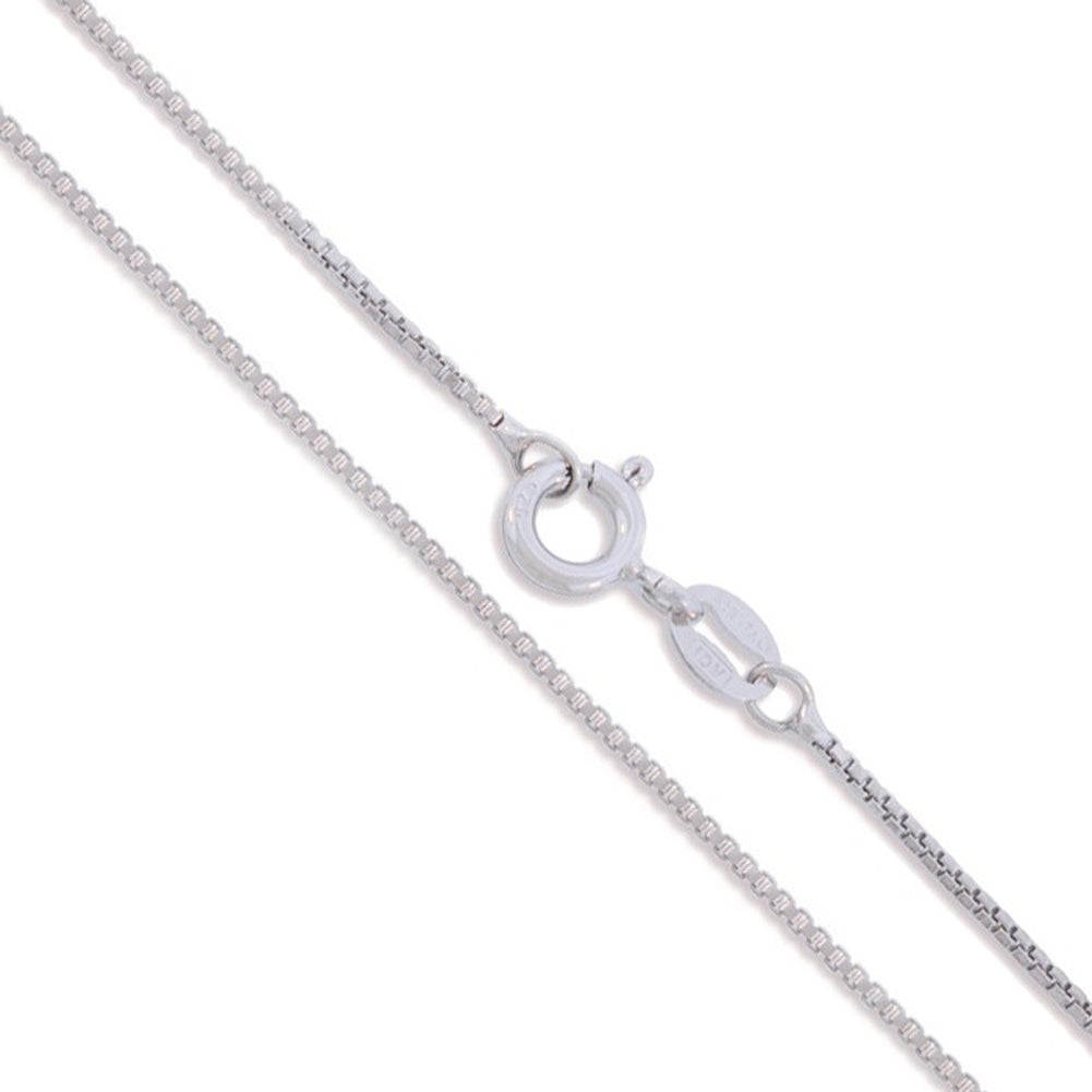 Sterling Silver Rhodium Plated Box Chain 1.1mm Solid 925 Italy New Necklace