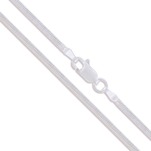 Sterling Silver Flexible Herringbone Necklace 2.7mm Solid 925 Italian Chain