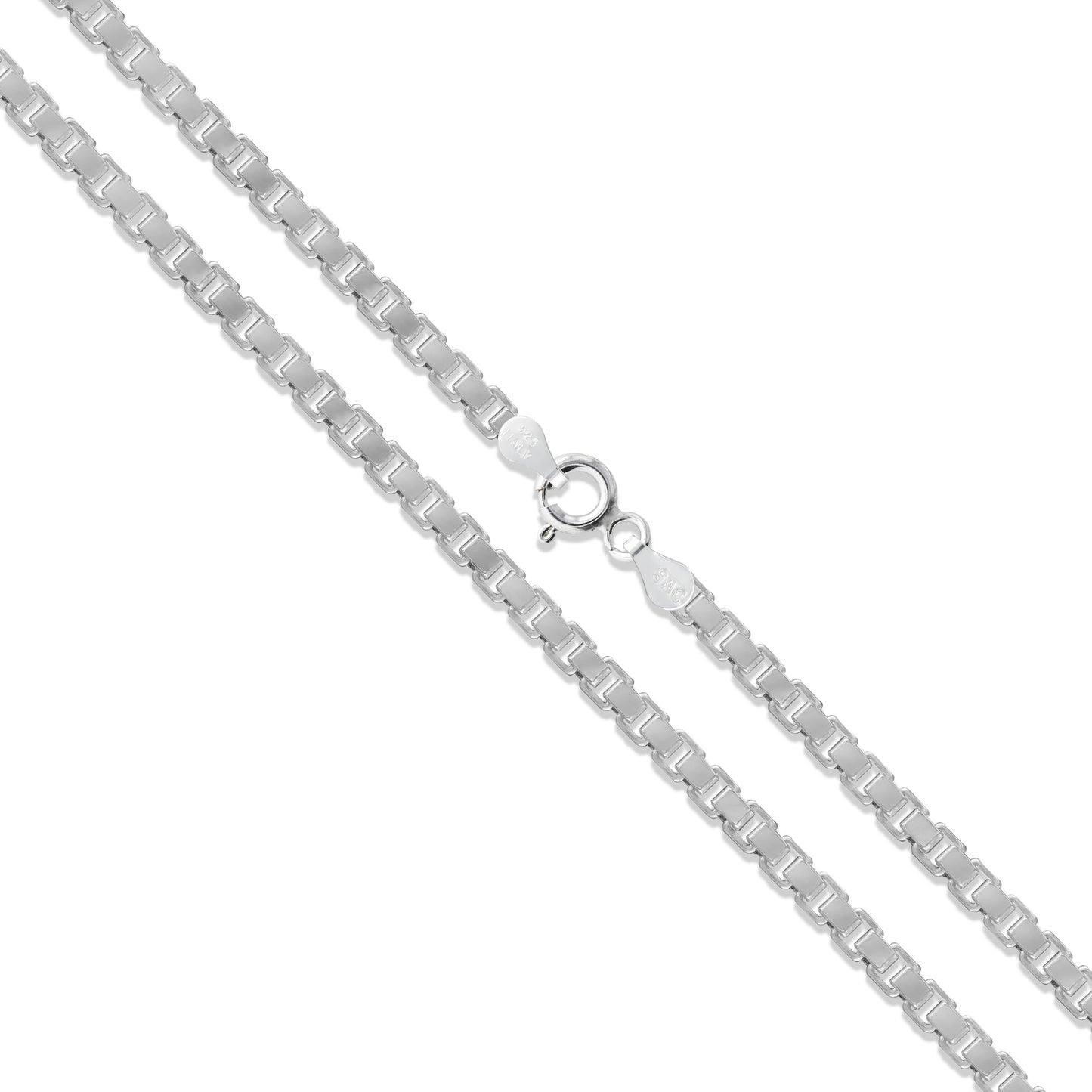Sterling Silver Heavy Box Chain 2.9mm Solid 925 Italy Classic New Necklace