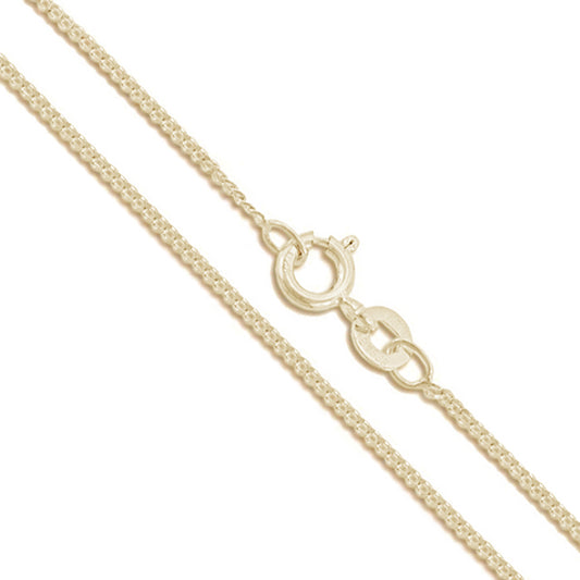 10k Yellow Gold Solid Curb Chain 2mm Link Necklace