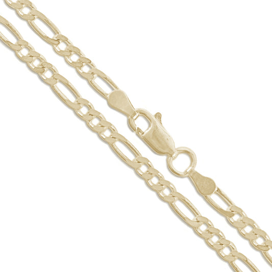 14k Yellow Gold Solid Figaro Link Chain 2.6mm Necklace