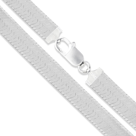 Sterling Silver Wide Herringbone Necklace 11.5mm Italy Solid 925 Italian Chain