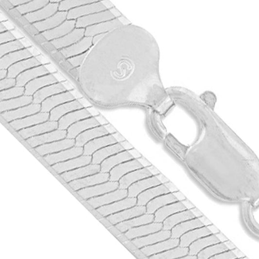 Sterling Silver Wide Herringbone Necklace 14.6mm Italy Solid 925 Italian Chain