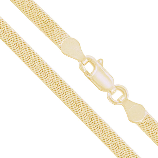 10k Yellow Gold Solid Flat Herringbone Chain 5.85mm Necklace