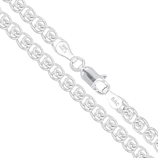 Sterling Silver Italian Love Heart Chain 4mm Solid 925 Italy Infinity Promise Necklace