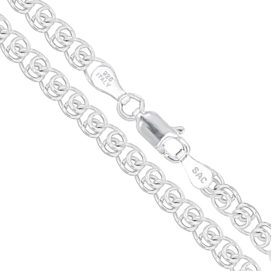 Sterling Silver Italian Love Heart Chain 4.8mm Solid 925 Italy Infinity Promise Necklace