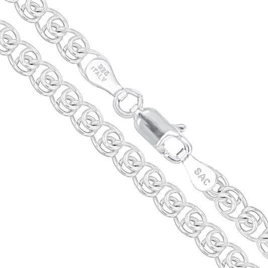 Sterling Silver Italian Love Heart Chain 5.5mm Solid 925 Italy Infinity Promise Necklace