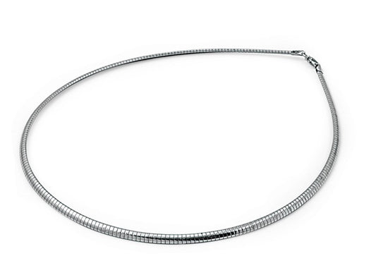 Sterling Silver Italian Oval Omega Necklace 1.8mm Solid 925 Italy New Chain
