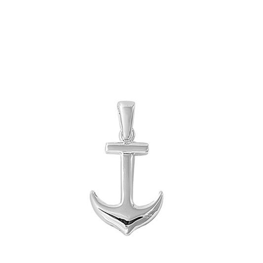Mariner Cross High Polish Anchor Pendant .925 Sterling Silver Shiny Marine Charm