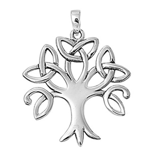 Filigree Swirl Branch Tree of Life Pendant .925 Sterling Silver Nature Charm