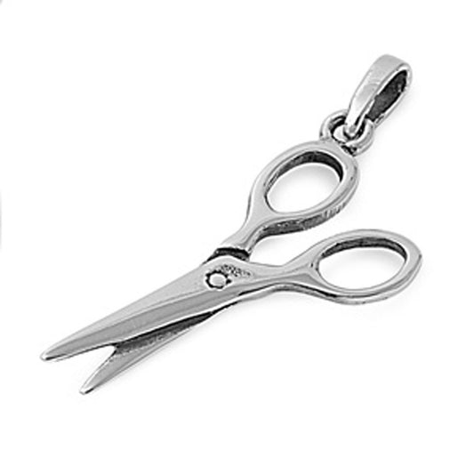 Shears Open Scissors Pendant .925 Sterling Silver Barber Hair Stylist Charm