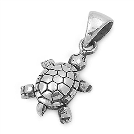 Textured Shell Oxidized Shell Pendant .925 Sterling Silver Cute Ocean Charm