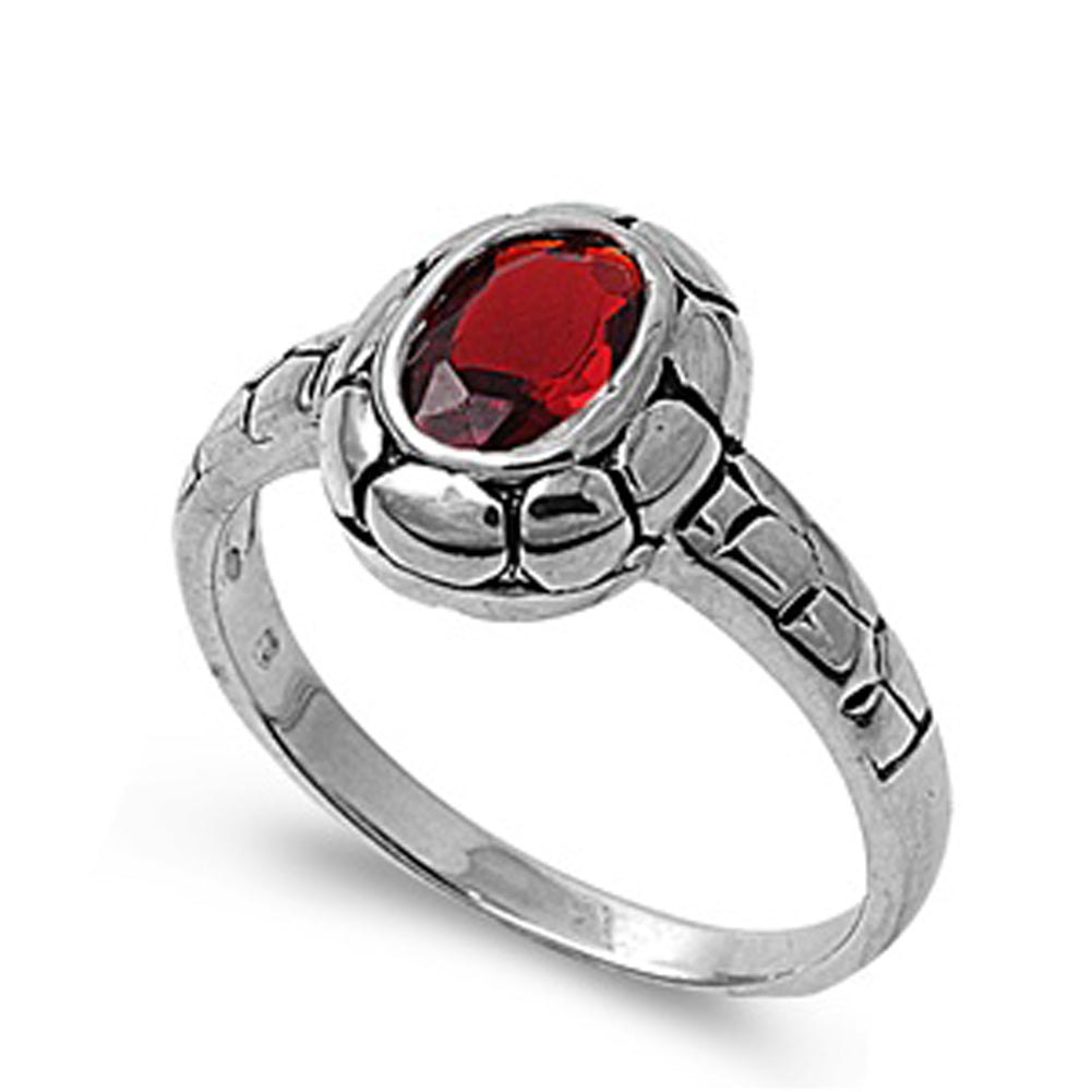Garnet CZ Wholesale Solitaire Bezel Ring New 925 Sterling Silver Band Sizes 5-10
