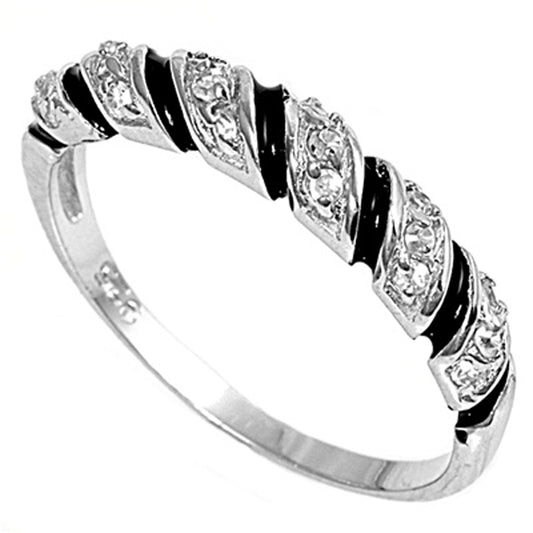 White CZ Fashion Ring New .925 Sterling Silver Band Sizes 5-9