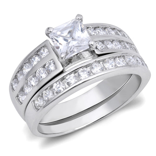 White CZ Elegant Unique Classing Ring New .925 Sterling Silver Band Sizes 5-10