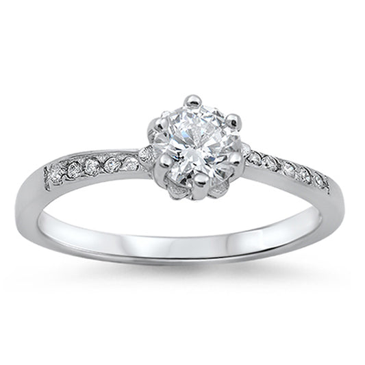 Wedding Solitaire Clear CZ Wholesale Ring .925 Sterling Silver Band Sizes 5-10