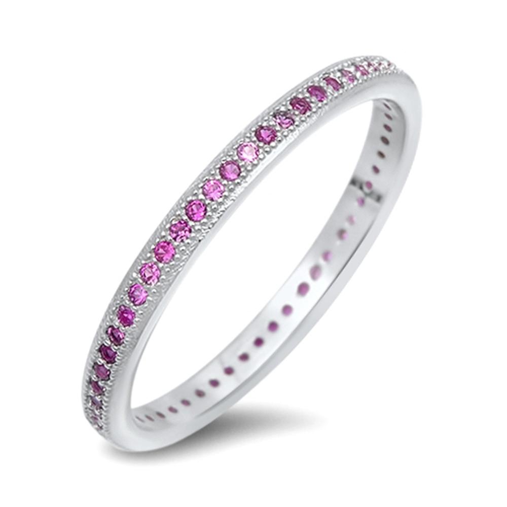 Ruby CZ Simple Classic Cute Ring New .925 Sterling Silver Thumb Band Sizes 4-10