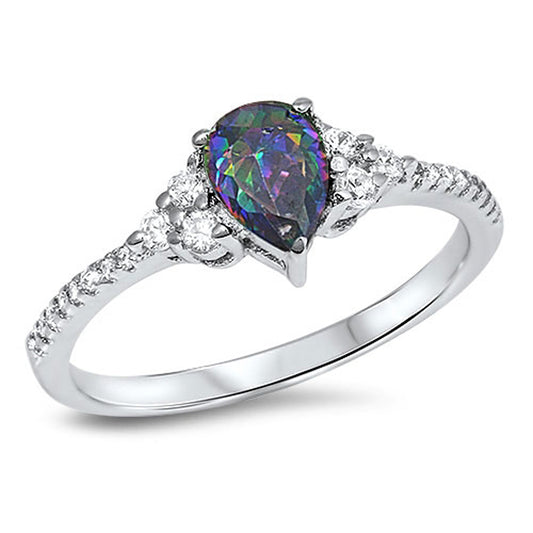 Women's Rainbow Topaz CZ Wholesale Ring New .925 Sterling Silver Band Sizes 4-10