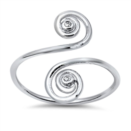 Women's Open Swirl Fashion Ring New Solid .925 Sterling Silver Band Sizes 4-10