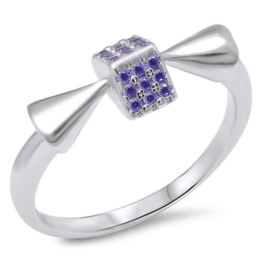 Amethyst CZ Dice Cube Ring New .925 Sterling Silver Toe Band Sizes 2-10