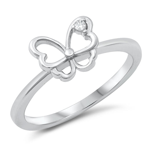 Open Wing Butterfly Animal Ring New .925 Sterling Silver Band Sizes 4-10