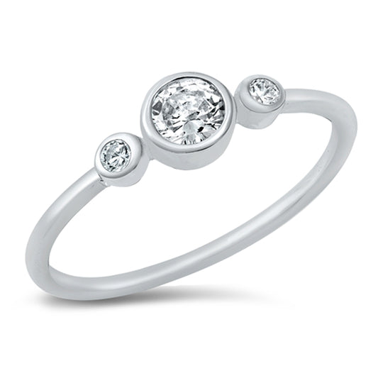 White CZ Cute Delicate Ring New .925 Sterling Silver Band Sizes 4-10