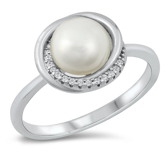 White CZ Elegant Statement Ring New .925 Sterling Silver Band Sizes 5-10