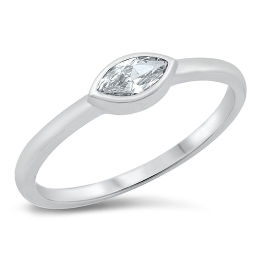 White CZ Classic Promise Ring New .925 Sterling Silver Band Sizes 4-10