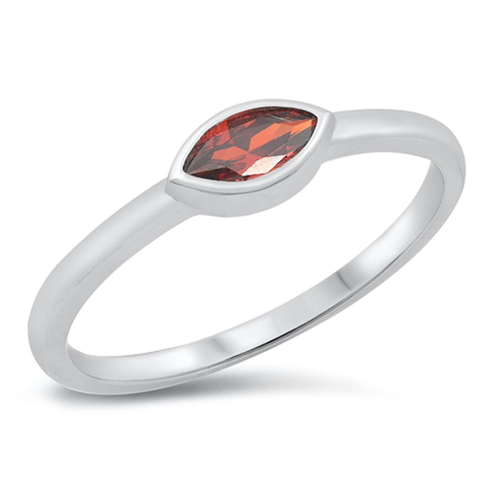 Garnet CZ Cute Promise Ring New .925 Sterling Silver Band Sizes 4-10