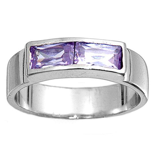 Lavender CZ Beautiful Baby Ring New .925 Sterling Silver Band Sizes 1-4