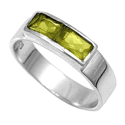 Peridot CZ Polished Small Baby Ring New .925 Sterling Silver Band Sizes 1-4