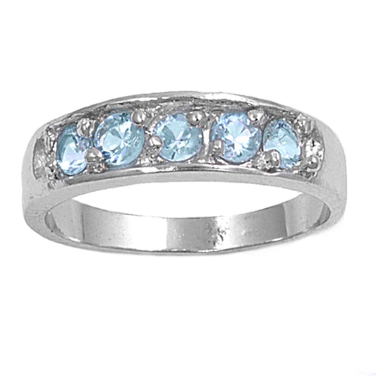 Aquamarine CZ Unique Studded Halo Ring New .925 Sterling Silver Band Sizes 1-6
