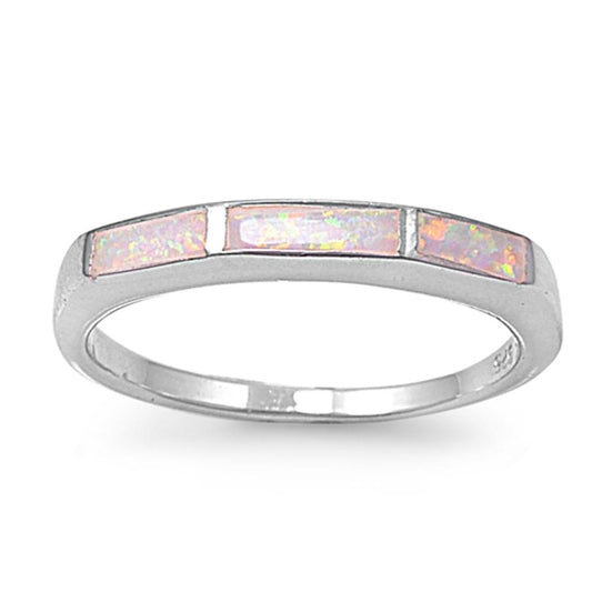 White Lab Opal Unique Mosaic Ring New .925 Sterling Silver Thumb Band Sizes 5-9