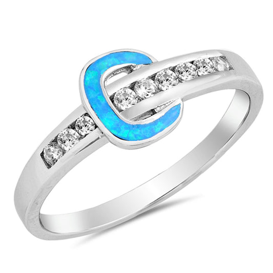 Belt Buckle Clear CZ Blue Lab Opal Ring New .925 Sterling Silver Band Sizes 4-10