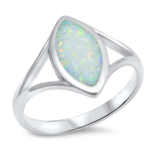 White Lab Opal Large Unique Filigree Ring .925 Sterling Silver Band Sizes 5-10