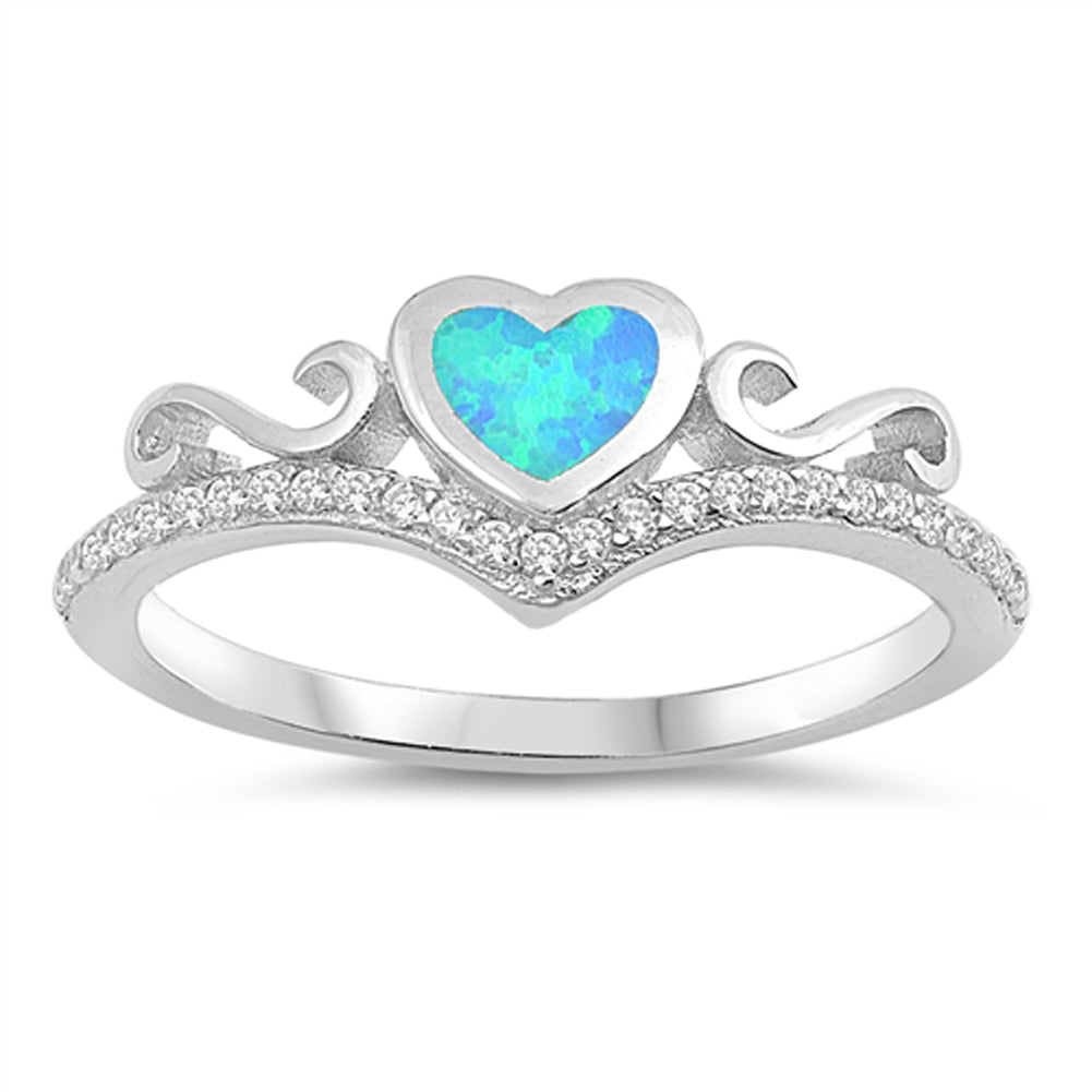 Blue Lab Opal Heart Swirl Thumb Ring 925 Sterling Silver Pointed Band Sizes 4-10
