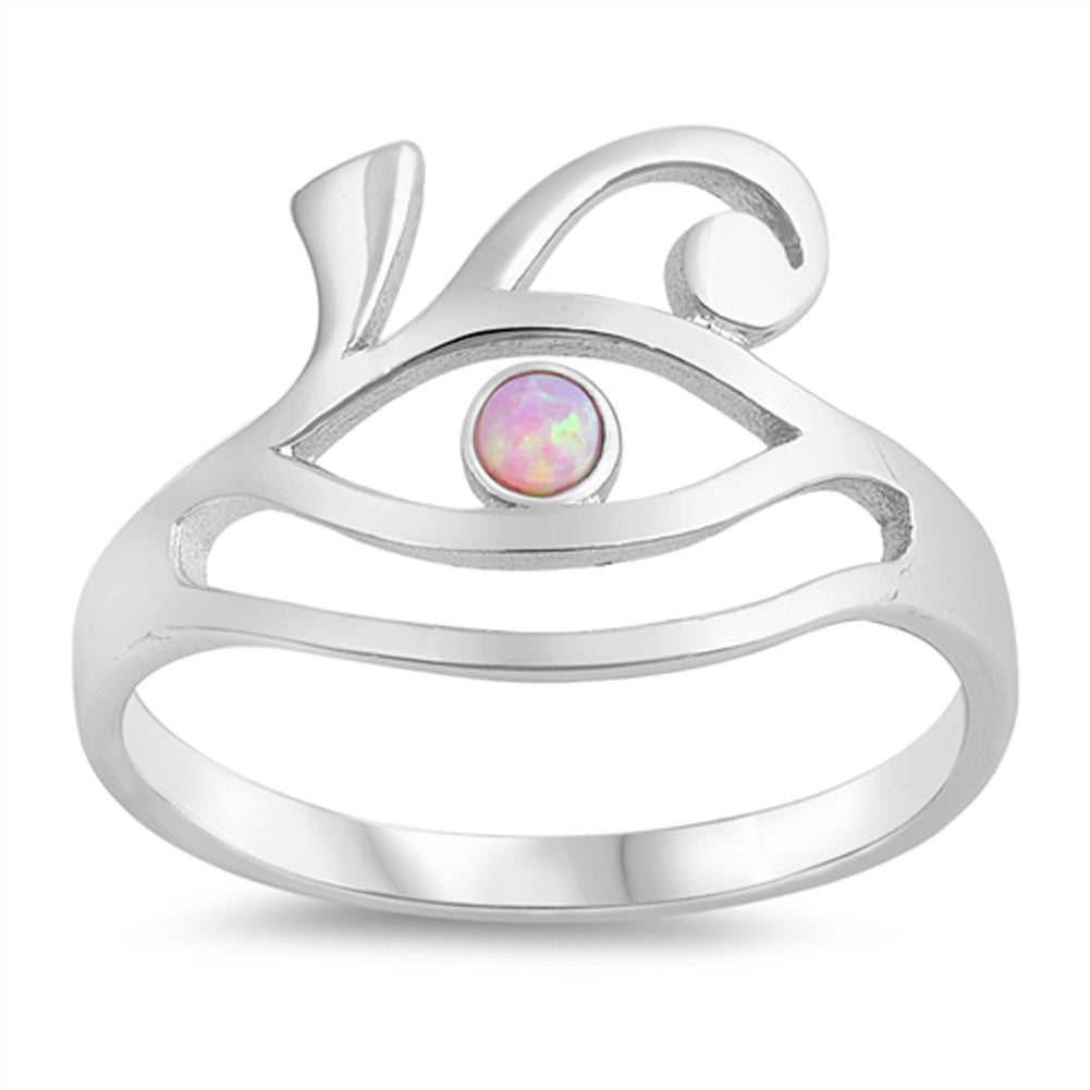 Pink Lab Opal Cute Midi Knuckle Girl Ring .925 Sterling Silver Band Sizes 5-10