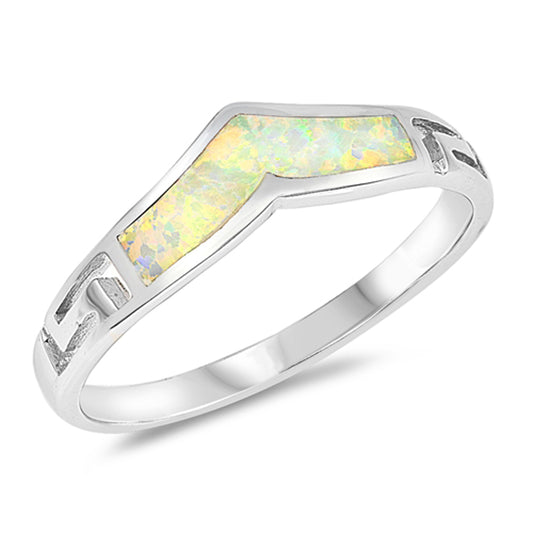 White Lab Opal Fire Inlay Filigree Thumb Ring Sterling Silver Band Sizes 5-10