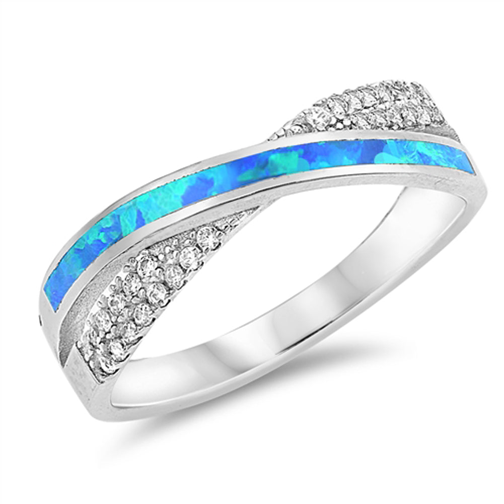 Blue Lab Opal Knuckle Fire Midi Boho Ring .925 Sterling Silver Band Sizes 5-10