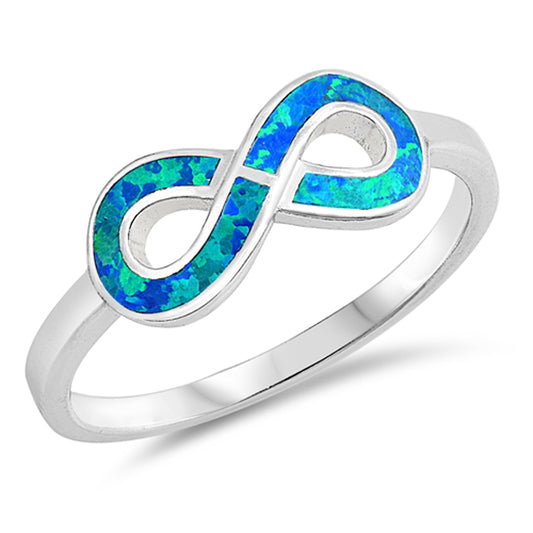 Blue Lab Opal Twisted Infinity Knot Ring New 925 Sterling Silver Band Sizes 5-10