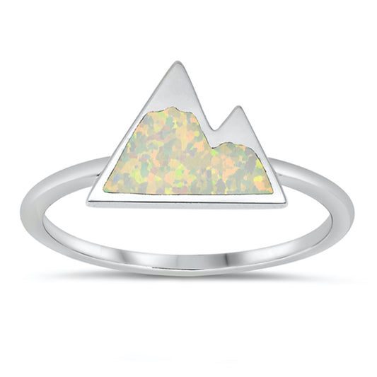 White Lab Opal Mountain Range Wholesale Ring New .925 Sterling Silver Band Sizes 5-10