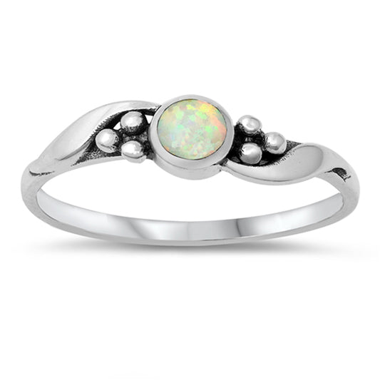 White Lab Opal Unique Twist Ring New .925 Sterling Silver Band Sizes 4-10