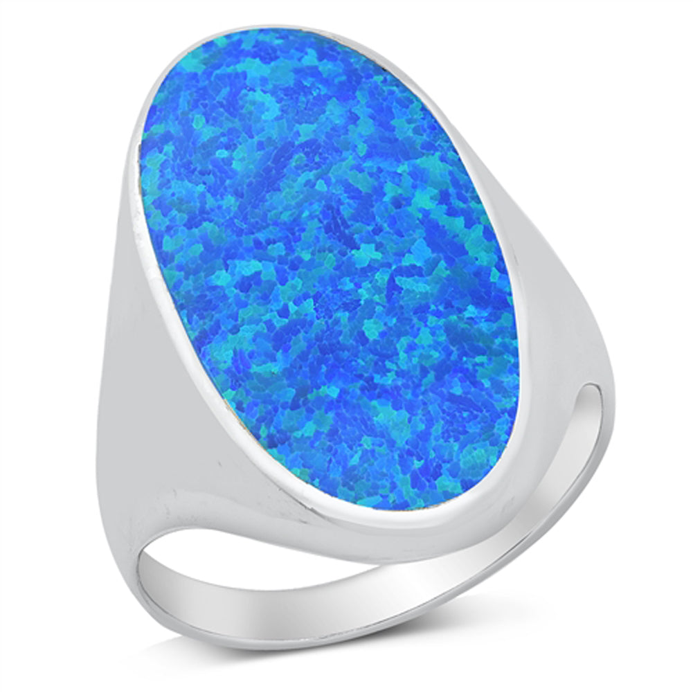 Blue Lab Opal Promise Ring New .925 Sterling Silver Band Sizes 7-13