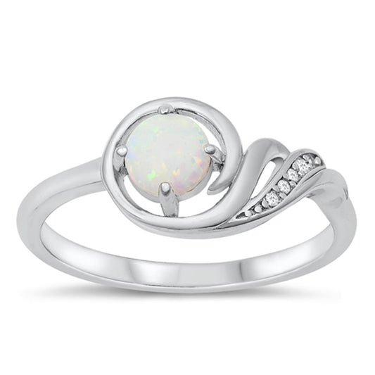 White CZ White Lab Opal Wholesale Ring New .925 Sterling Silver Band Sizes 5-10